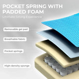 Ergonomic Gaming Chair – Comfortable Breathable Fabric Gamer Seat with Gel Pad, Pocket Spring Cushion & Storage Bag