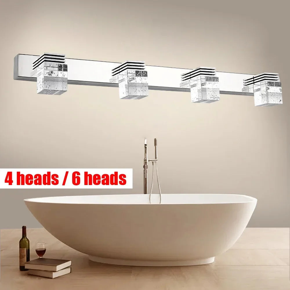 4-Head LED Mirror Front Wall Lamp – Modern Vanity Sconce, 0.5 m Illumination