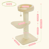 Cat Scratching Post for Large Cats – Tall Cat Tree Tower with Thick Sisal Post, Top Bed & Toy for Indoor Cats & Kittens