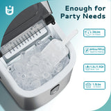 Countertop Ice Maker – 26 lbs/Day Portable Self-Cleaning Machine with Basket & Scoop – 9 Bullet Ice in 6 Min