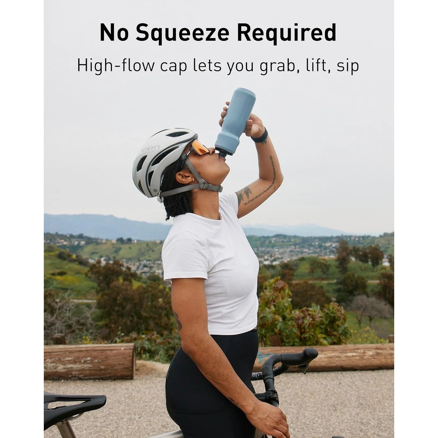 Insulated Stainless Steel Bike Water Bottle 18oz – Cycling & Fitness Bottle Fits Most Bike Cages