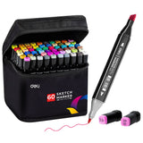 Deli Art Markers Set – 40/60/80 Dual-Tip Coloring Marker Pens & Highlighters