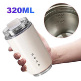 “320ml Vacuum Insulated Water Bottle – Dual-Purpose Stainless Steel Thermal Coffee Thermos for Outdoor Camping & Hiking”