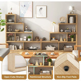 4-Tier L-Shaped Ladder Corner Bookcase – 6 Cube Stepped Etagere with 10 Shelves & Sturdy L-Frame