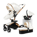 Yoyko Spin 360° Rotating Baby Travel System – Lightweight 3-in-1 stroller with Premium PU Seat & One-Hand Fold