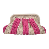 Handmade Straw Cloud Clutch – Woven Dumpling-Style Designer Pouch for Women, Outdoor Travel & Summer Fashion