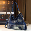 Large Capacity Woven Diamond-Embellished Tote Bag – Personalized Gradient Handbag for Women
