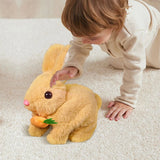 2Pcs Electric Bunny Toy Set – Cute Interactive Rabbit Plushies with Carrot, Walking Wiggle Ears Simulation Toys for Kids Gifts