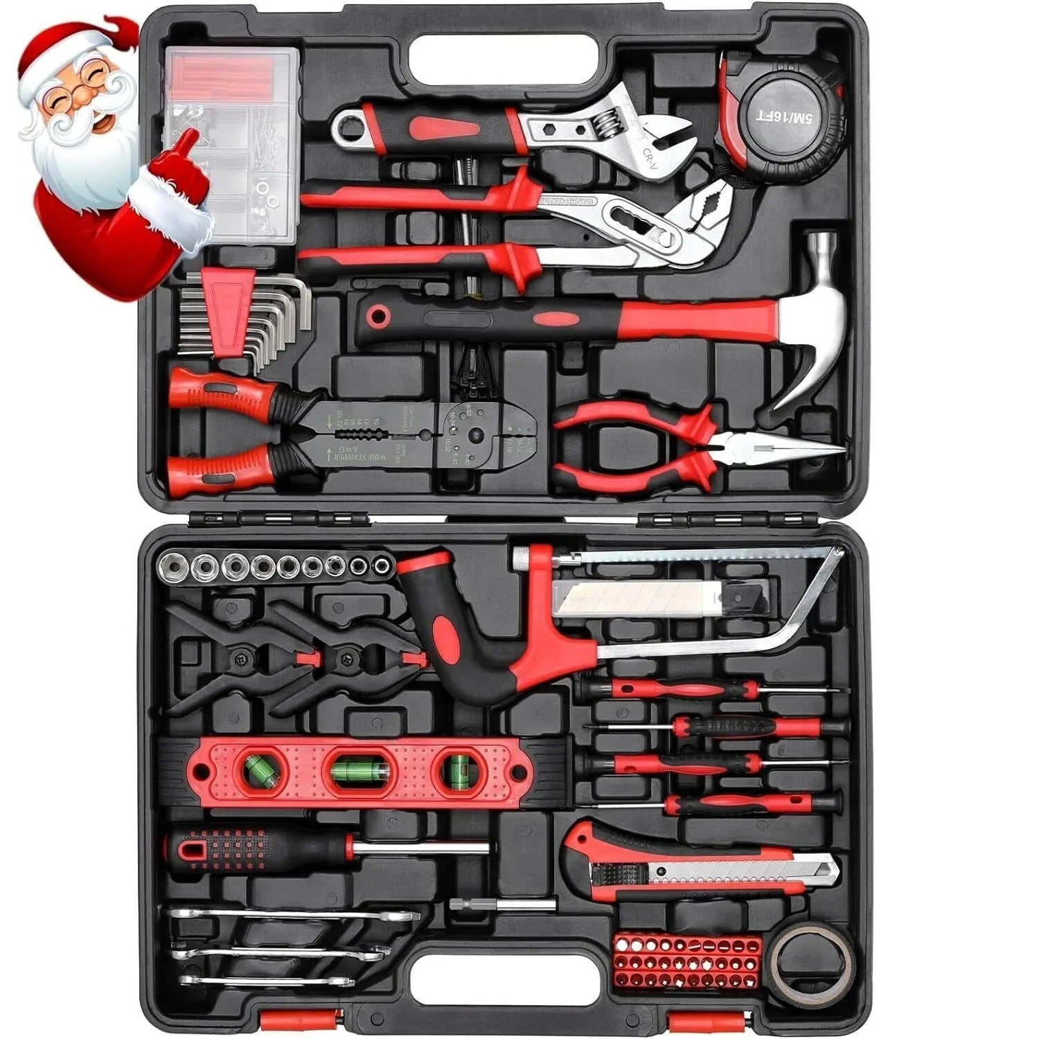 218-Piece Household Tool Kit – Auto & Home Repair Set with Toolbox Storage Case 🔧