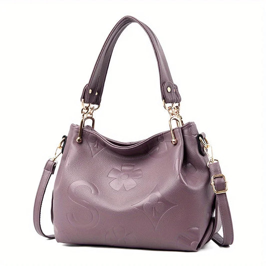 Women’s Large-Capacity Retro Tote Bag – Single Shoulder Crossbody Convertible Commuter Bag