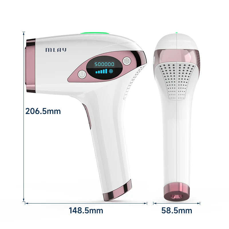 MLAY T4 IPL Laser Hair Removal Device – Ice-Cool, 500K Flashes for Permanent Face & Body Use ❄️✨