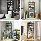 4-Tier Over-the-Toilet Storage Rack – Freestanding Bathroom Organizer with Adjustable Shelves & Basket