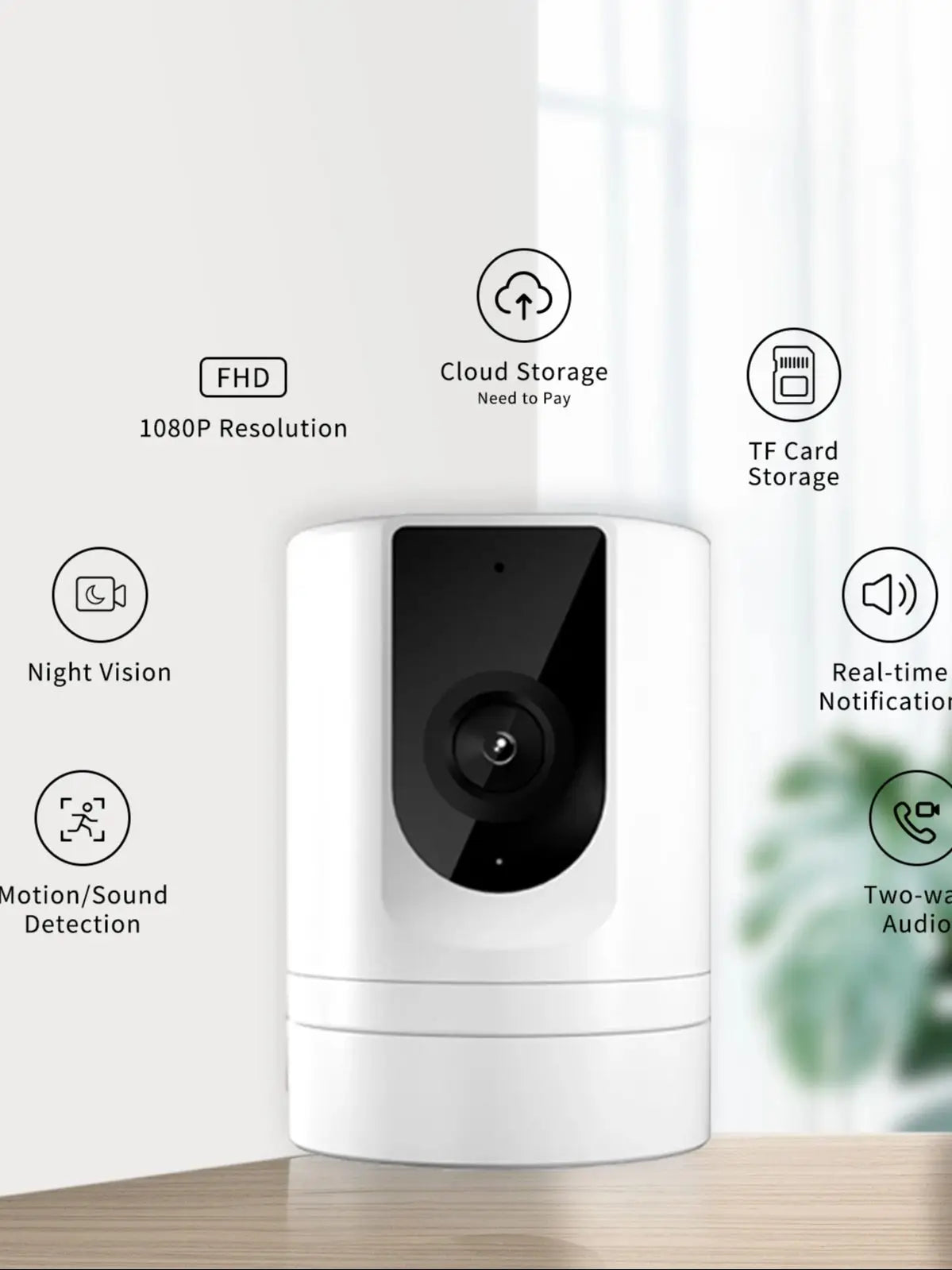 Smart Indoor Pet Security Camera – Foldable Baby & Pet Camera with Phone App for Real-Time Home Monitoring