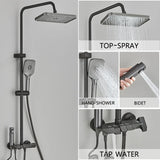 Grey Smart Digital Display Shower Faucet Set – Piano-Style Rainfall Bathroom System