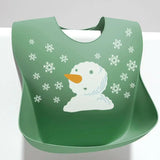 Waterproof Soft Silicone Baby Bibs with Food Catcher – Adjustable Cartoon Print Feeding Bibs for Girls & Boys