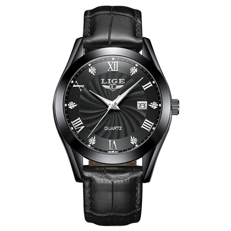 2025 LIGE Men’s Waterproof Luxury Watch – Luminous Leather Quartz Sports Wristwatch for Men ⌚✨