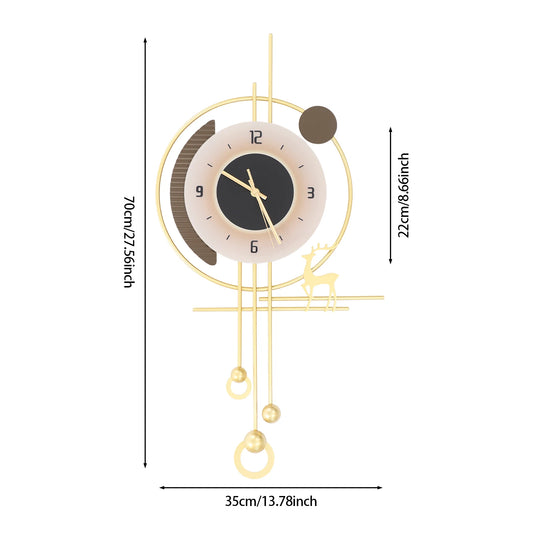 Modern LED Wall Clock – Large 35–70cm Gold Quartz Decorative Clock for Living Room & Indoor Home Décor ⏰✨