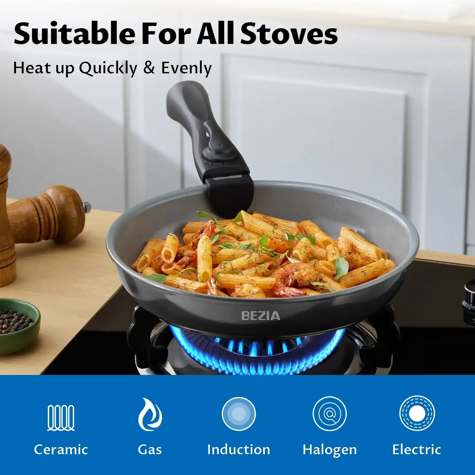 “13-Piece Induction Cookware Set – Nonstick Ceramic Coated Pots & Pans with Detachable Handles for Healthy Cooking”