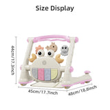 4-in-1 Baby Car Fitness Rack – Toddler Walker with Piano, Push Trolley, Activity Table & Multi-Function Toy for 0–18 Months