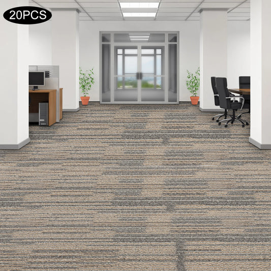 20PCS Commercial Adhesive Carpet Tiles – Washable Waterproof 20x20 Floor Mats for Office, Bedroom & Living Room