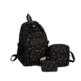 Korean Fashion Bow-Print Backpack Set — Lightweight 3-Piece Student Schoolbag for Girls
