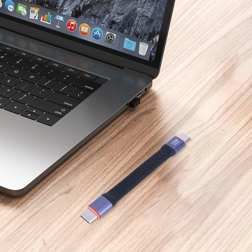 PD 100W USB-C to USB-C Short Cable – 20V/5A USB 3.2 Fast Charging & Data Transfer Cord for SSD, Camera, Phone & Laptop