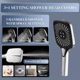 12-Inch Rainfall Shower Faucet Set – 3-in-1 Settings with Handheld & Top Spray