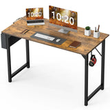 1- Product Title: Sleek Compact Computer Desk with Side Storage Bag & Headphone Hook