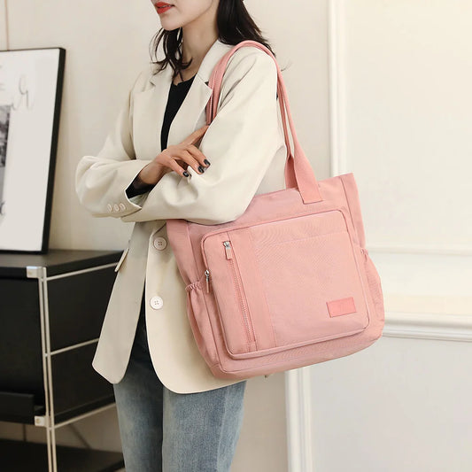 Single-Shoulder Large Capacity Waterproof Travel Shoulder Bag for Women – Multi-Pocket Shopping & Outdoor Purse