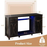 55-75 Gallon Dark Oak Aquarium Stand with RGB LED Lighting, Power Outlets, USB Ports & Storage Cabinet