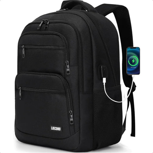 Men’s 15.6" Laptop School Backpack — USB Charging Travel Bag for Boys & Teens