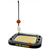 NCAA Licensed Iowa Hawkeyes Cat Scratcher Mat – Interactive Toy with Refillable Catnip Basketball & Feather Bell