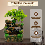 LED Tabletop Resin Fountain – Rockery Water Ornament with LED Light for Relaxing Home & Office Décor