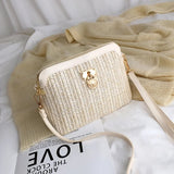 Straw Woven Messenger Bag – Handmade Rattan Crossbody Shell Purse for Summer Beach & Travel 👜🌴