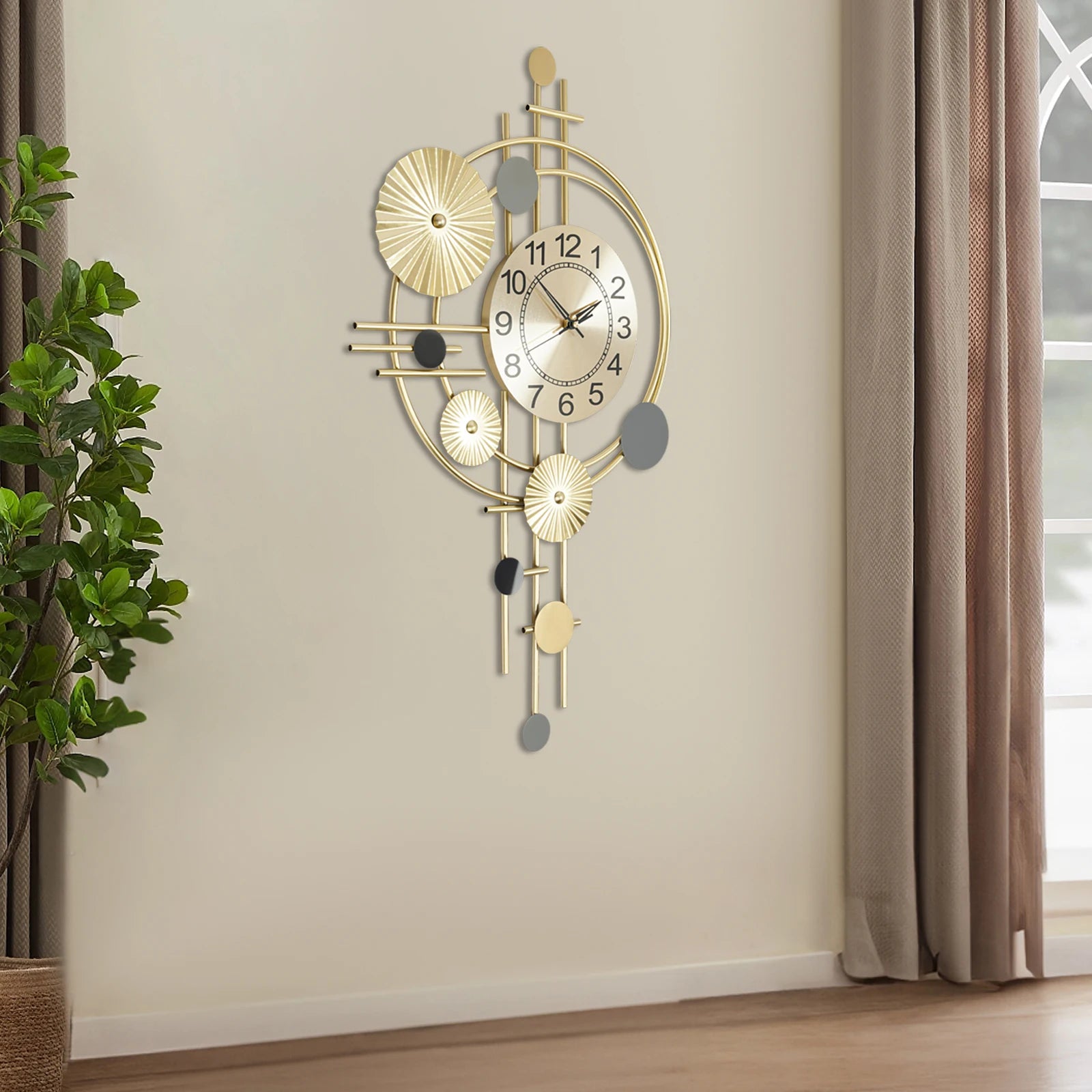 Modern Decorative Iron Wall Clock – Artistic Silent Wall Clock for Living Room & Office Home Décor