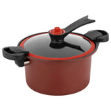 Red Stainless Steel Micro Pressure Cooker – Non-Stick Coated Pot for Quick Meals & High-Pressure Cooking