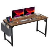 1- Product Title: Sleek Compact Computer Desk with Side Storage Bag & Headphone Hook