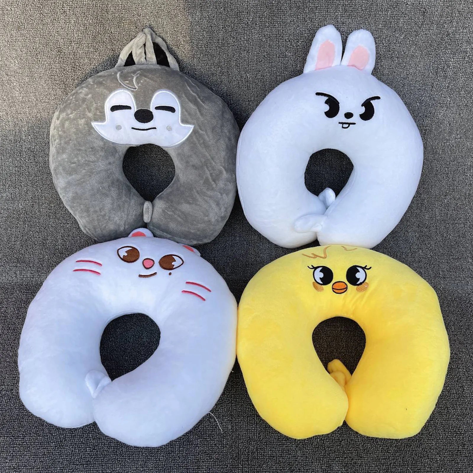 “ 7-color soft plush U-shaped neck pillow – cute & cozy travel cushion for children and adults, office & sleep support ”
