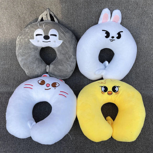 “ 7-color soft plush U-shaped neck pillow – cute & cozy travel cushion for children and adults, office & sleep support ”