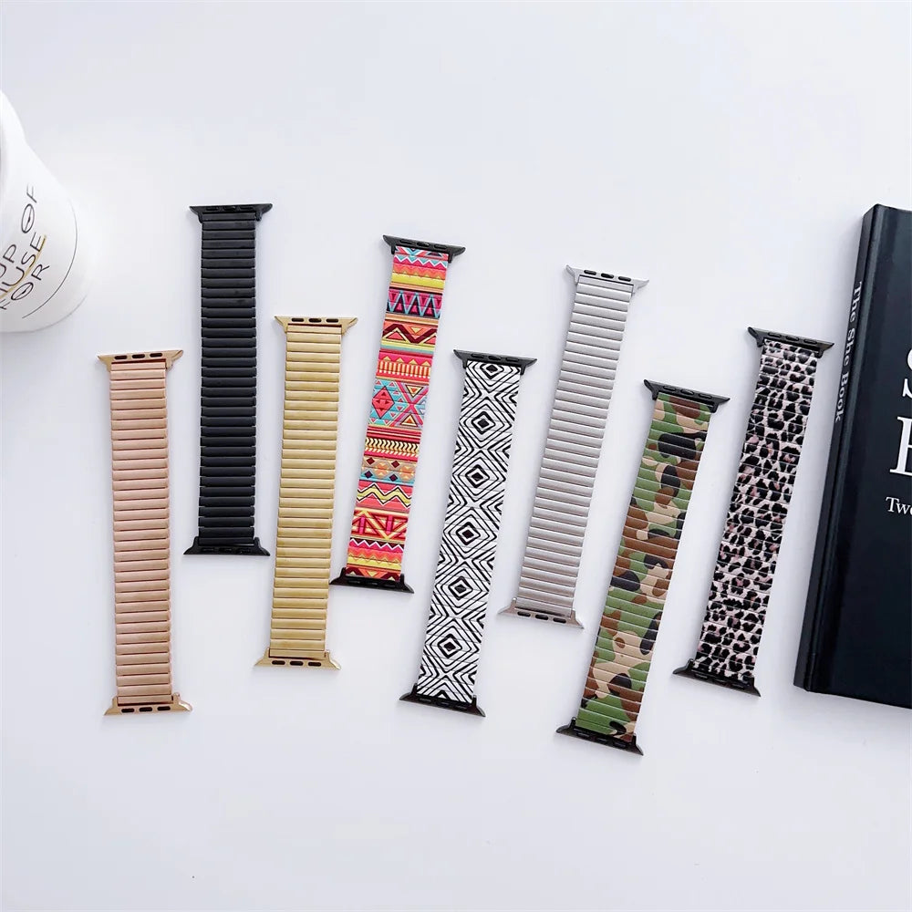 Metal Bohemia Apple Watch Strap – Solo Loop Elastic Bracelet Band for Ultra, SE & Series 3–8 (38/40/41/42/44/45/49mm)