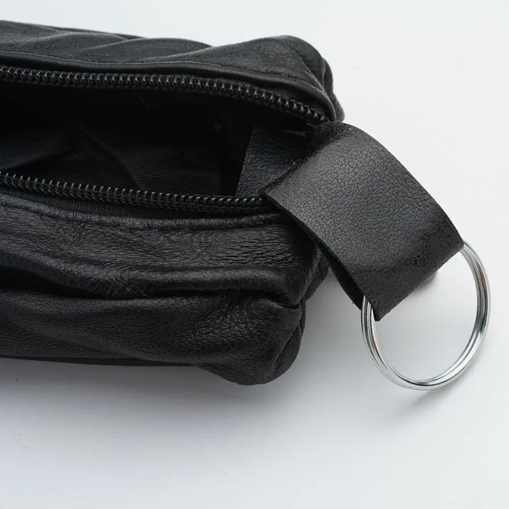 Genuine Leather Keychain Change Bag For Men Women FashiGenuine Leather Keychain Change Bag – Unisex Mini Clutch Organizer & Portable Coin Storage Pouchonable Clutch Key Holder Organizer Mini Portable Coin Change Storage Bag