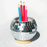 Luxury Disco Pen Holder with Base – Decorative Pencil Cup for Desk & Home Organization