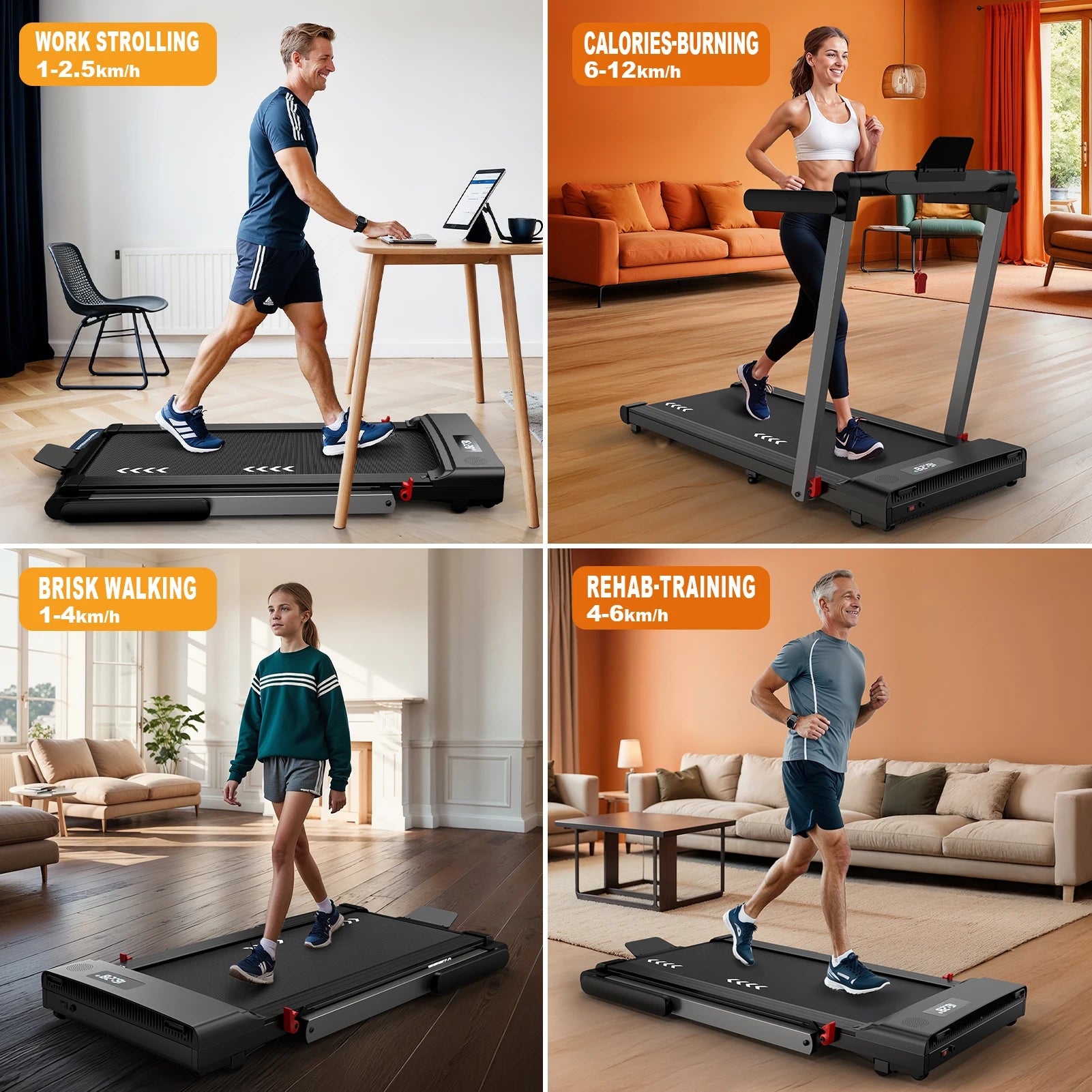 *Mettlematic 2‑in‑1 Foldable Treadmill — 12 km/h Top Speed, Dual LED Display, 12 Programs, App Compatible (2-Year Warranty) 🏃‍♂️
