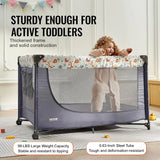 3-in-1 Baby Travel Crib & Play Yard – Folding Playpen with Soft Mattress Pad, Breathable Mesh & Carry Bag