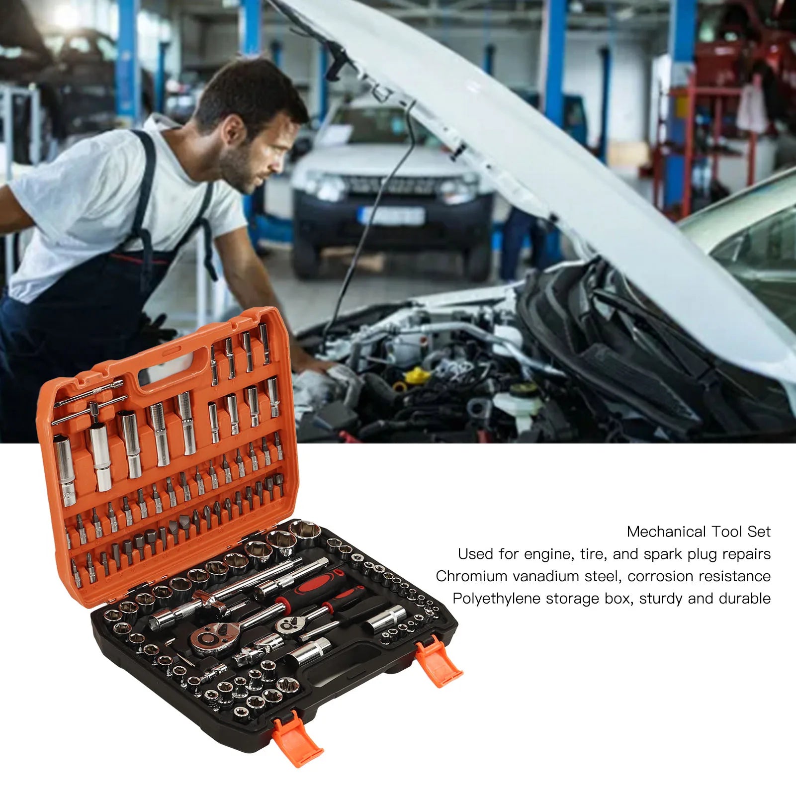Mechanical Repair Tools Socket Kit – Ratchet, Hex Wrenches & Screwdriver Bits for Professional & Home Repairs 🛠️✨