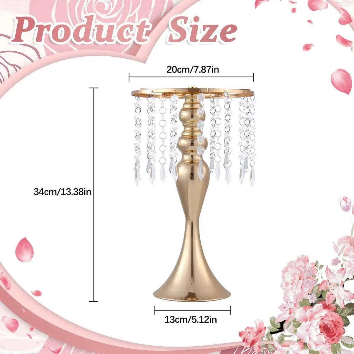 4-Piece Gold Crystal Flower Stand Set – Elegant Wedding Centerpieces & Home Décor Vases for Parties, Anniversaries & Events