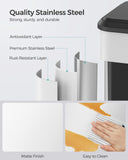 SONGMICS 10.5 Gallon Kitchen Trash Can – 40 L Stainless Steel with Wide Foot Pedal, Soft-Close Lid & Stays-Open Feature