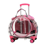 Pet Trolley Case with Clear Ventilation Holes – Silent Wheels, Portable Travel Backpack Carrier for Cats & Dogs