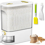 “25 lbs Rice Dispenser – Large Dry Food Storage Container with Measuring Cup, BPA-Free Kitchen Pantry Organizer”