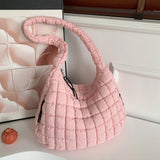 Women’s Stylish Quilted Puffer Shoulder Bag 👜 – Large Capacity Commuter Satchel & Padded Sling Tote